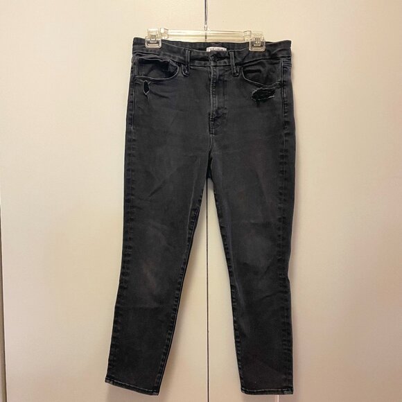 GOOD‎ AMERICAN GOOD WAIST CROP BLACK 12/31 - Picture 1 of 8
